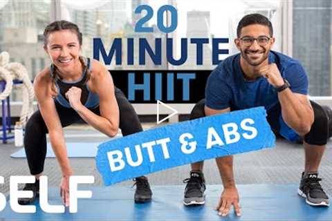 20 Minute HIIT Cardio Workout Glutes & Abs No Equipment With Warm-Up and Cool-Down | Sweat With ..