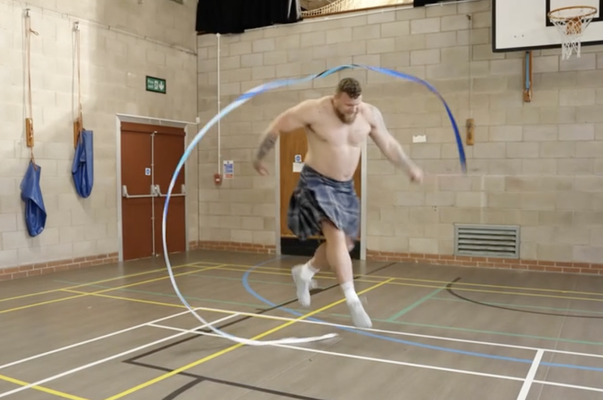 Watch the World's Strongest Man Take on a Rhythmic Gymnastics Routine