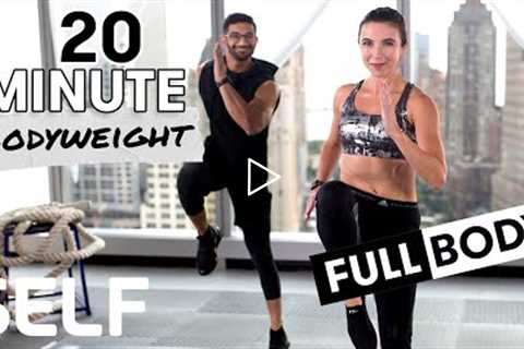 20-Minute HIIT Full Body Bodyweight Workout - No Equipment at Home | SELF