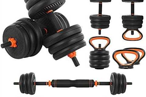 HOFURME Adjustable Dumbbell Set, 55/77 LBS Free Weights Dumbbells, 4 in 1 Weight Set, Dumbbell,..