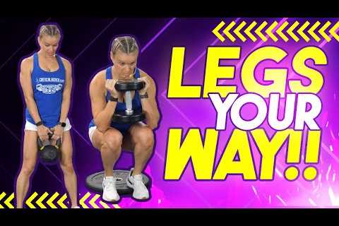 Leg Day Workout with Dumbbells & Kettlebells | Your Choice!