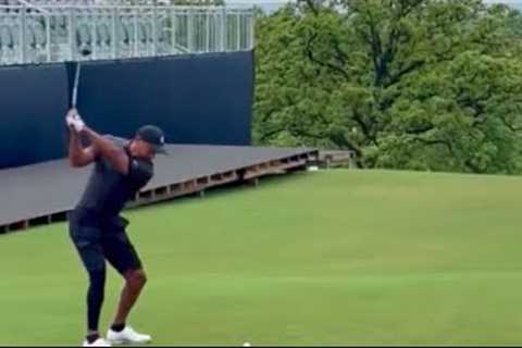 Tiger Woods exclusive practice round footage at Southern Hills ahead of 2022 PGA