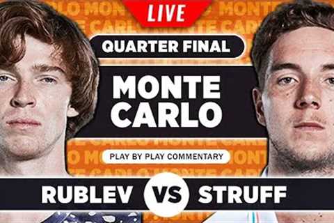 RUBLEV vs STRUFF | Monte Carlo Masters 2023 Quarter Final | Live Tennis Play-by-Play Stream